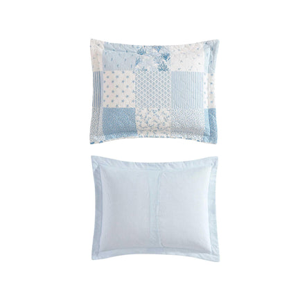 Laura Ashley - Quilt Set, Breathable Premium Bedding with Matching Shams, Luxuriously Soft Home Decor (Colleens Coastal Patchwork Blue, King)