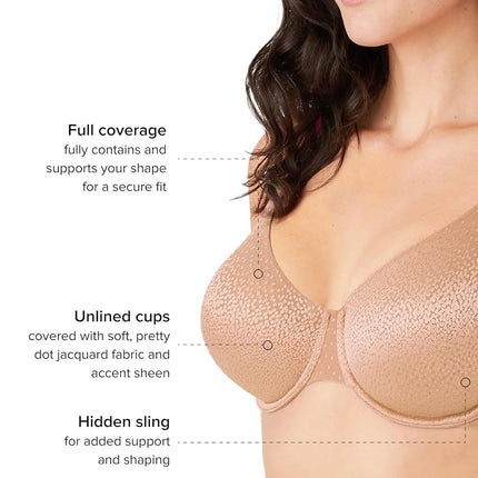 Wacoal Plus-Size Visual Effects Minimizer Full Figure Bra Women's Bra, Praline, 40DD