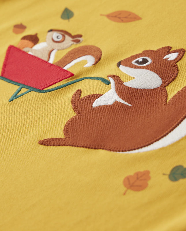 Gymboree Boys and Toddler Embroidered Graphic Long Sleeve Layered T-Shirts, Squirrel, 7
