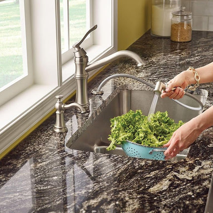 Moen 7245SRS Belfield One-Handle High Arc Kitchen Faucet with Side Spray, Spot Resist Stainless