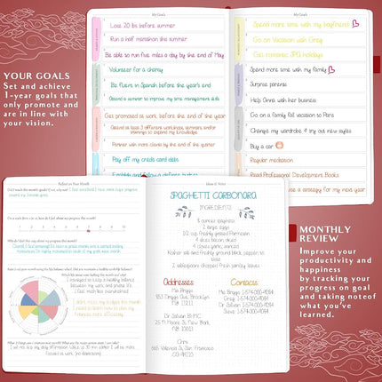 Legend Planner PRO Hourly Schedule - Weekly & Daily Organizer with Time Slots. Appointment Book Journal for Work & Personal, A4 (Wine Red)