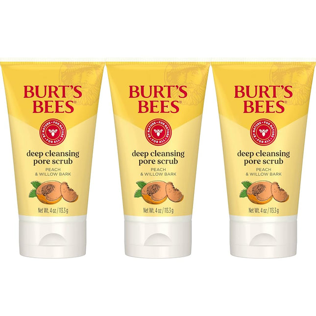 Burt's Bees - Deep Pore Scrub - Peach & Willowbark 120ml (Pack of 3)