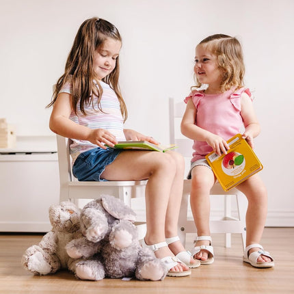 Melissa & Doug Par de sillas de madera - Muebles infantiles blancos