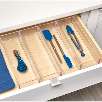 iDesign Tiroirs Transparents Organisation Cuisine Salle de Bain Couverts Spatules Gadgets Grand Lot de 4