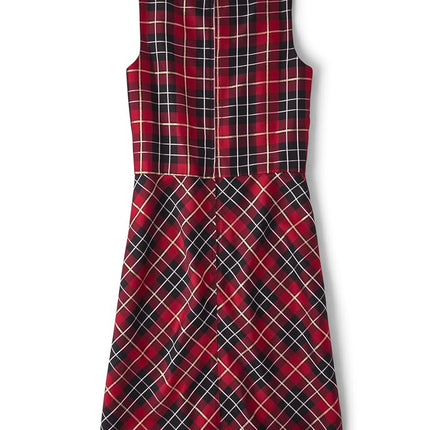 The Children's Place Women's Short Sleeve Holiday Dress, Red Plaid, 12