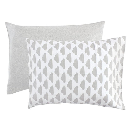 Hudson Baby Envelope Toddler Pillow Case, 2 Pack, Gray Clouds, One Size