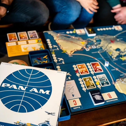 PAN AM Fun Strategy Board Game For The Whole Family - Includes 52 Airplane Miniatures From 4 Distinct Airline Eras (Ages 12+) Ideal for 2-4 Players - Funko 48719 Signature Games