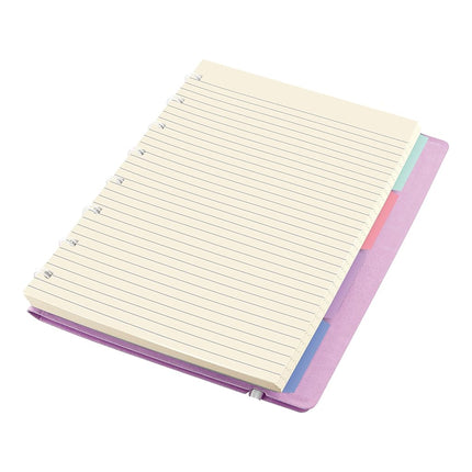 FILOFAX Refillable Pastel Notebook, A5 (8.25" x 5") Orchid - 112 Cream moveable Pages - Index, Pocket and Page Marker (B115054U)