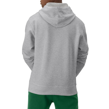 Champion Men's Powerblend Hooded Sweatshirt, Oxford Gray-Left Chest Script, S