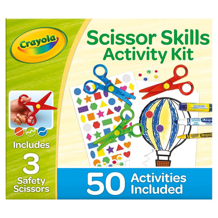 CRAYOLA Toddler Scissor Skills Activity Kit, 3 Count Safety Scissors and Craft Supplies, Gift for Kids, Ages 3, 4, 5