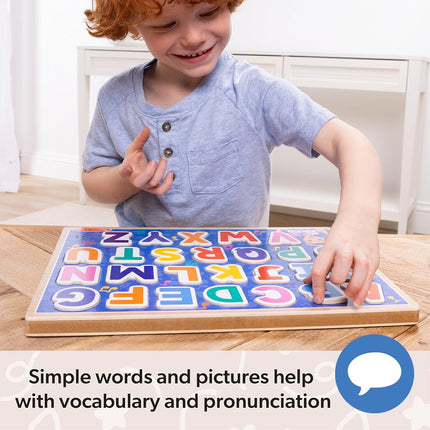 Melissa & Doug Ms. Rachel Wooden Phonics Alphabet Sound Puzzle | Learning Toys for Kids, 26 Letters | Age 2+ - FSC Certified