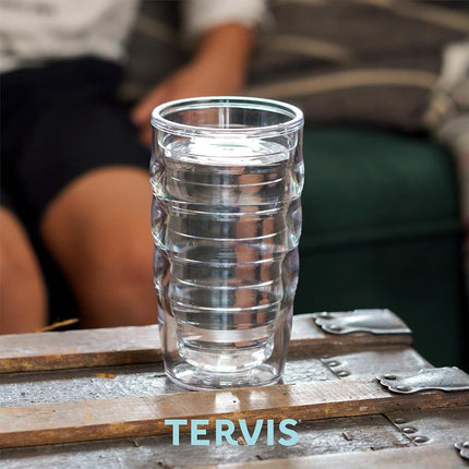 Tervis Clear & Colorful Tabletop Made in USA Double Walled Insulated Tumbler Travel Cup Keeps Drinks Cold & Hot, 16oz, Citrus Sunrise