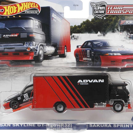 Hot Wheels 2021 Team Transport Nissan Skyline GT-R (BNR32) & Sakura Sprinter #27