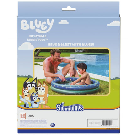 Swimways Bluey Kiddie Pool, Inflatable Above Ground Pool & Outdoor Toys, Bluey Party Supplies & Pool Toys for Kids Aged 3 & Up
