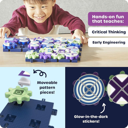 Learning Resources Glowing PatternGears, STEM Construction Gears Toy, Building Set for ages 4+