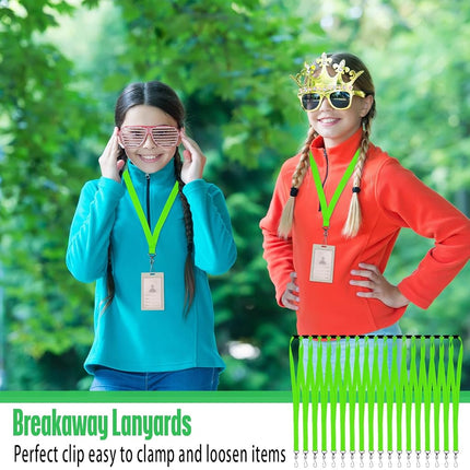 Patelai 120 Pcs Breakaway Lanyards with J Hook, Fluorescent Green