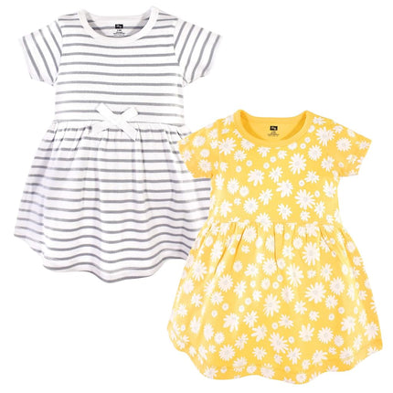 Hudson Baby Baby Girls' Cotton Dresses, Yellow Daisy, 5T