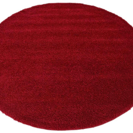 Unique Loom Solo Collection Plush Casual Red Round Rug (6' x 6')