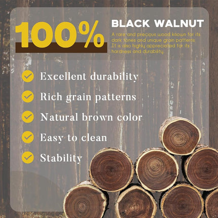 Wood Coasters with Metal Holder, GOH DODD Set of 8 Walnut Wooden Coaster Tabletop Protection for Drinks Coffee Table Home Kitchen Office Bar Living Room Decor Housewarming Gifts Wedding Party, 4 Inch