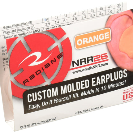Radians Custom Molded Earplugs, Orange