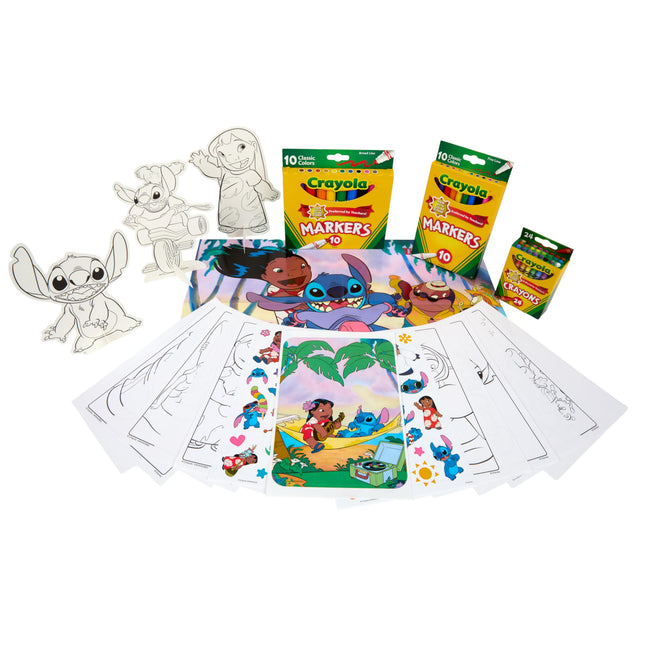 Crayola Lilo & Stitch Coloring Art Case (75+ Pcs), Markers, Crayons, Coloring Pages, Stickers & Poster, Art Kit for Kids, Lilo & Stitch Gift for Girls & Boys, 5+