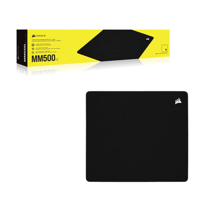 Corsair MM500 v2 Hybrid Cloth Gaming Large Mouse Pad – 45cm x 40cm – Spill-Proof Coating – Anti-Fray Stitched Edges – Non-Slip Rubber Base – Black