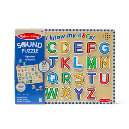 Rompecabezas de sonidos del abecedario Melissa & Doug - Rompecabezas de madera con efectos de sonido (26 piezas)