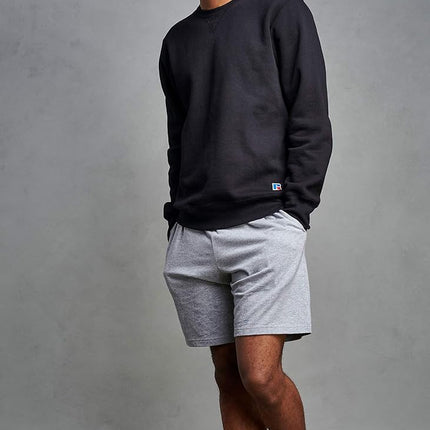 Sudadera de felpa prémium Russell Athletic para hombre, mezcla de algodón 2.0, color negro, talla S