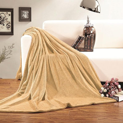 Couverture solide en micro-polaire ultra-douce Elegant Comfort, Lit double/Lit double XL, Or