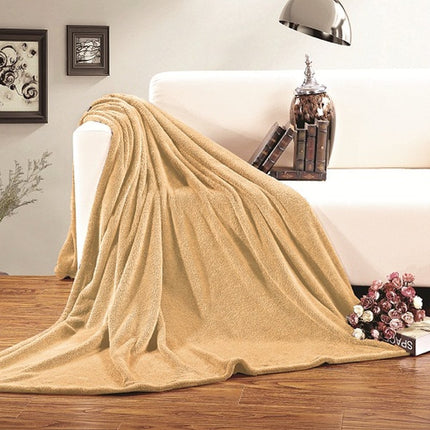 Manta sólida ultra afelpada de microfelpa Elegant Comfort, tamaño matrimonial/queen, dorado