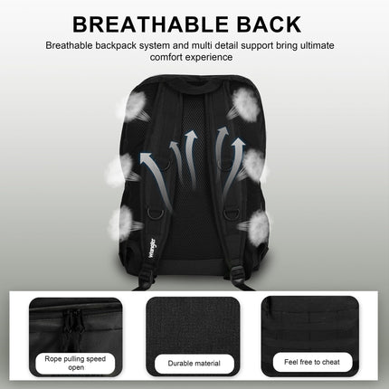 Sac à dos Wrangler Tradesman, sac à dos décontracté résistant à l'eau pour les voyages, le travail, l'école, noir, 15,6 pouces, minimaliste