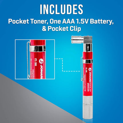 Jonard Tools PT-100 Coax Cable Wire Tracer Pocket Continuity Tester & Toner with Audible Beep and LED