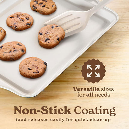 Country Kitchen Nonstick Stackable Bakeware Set - Durable, Easy Release Baking Set, Cream, 10 Pcs