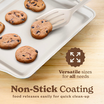 Country Kitchen Nonstick Stackable Bakeware Set - Durable, Easy Release Baking Set, Cream, 10 Pcs
