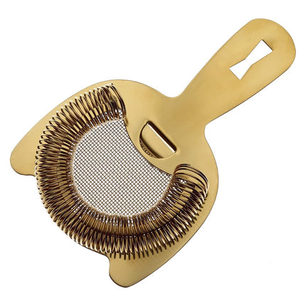 Barfly Fine Mesh Spring Strainer, Gold Plated