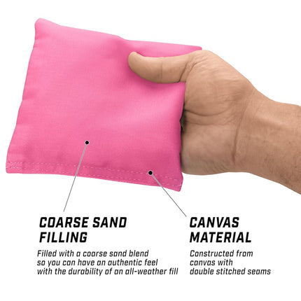 GoSports Cornhole Bean Bags Set of 4 - Regulation All Weather - Classic Pink
