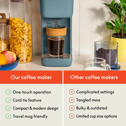 Bella – Cafetière à dosette individuelle, compatible avec les dosettes K-Cup et le café moulu, avec accessoires amovibles, réglables, réutilisables et lavables au lave-vaisselle, arrêt automatique, infuse de 17 cl à
