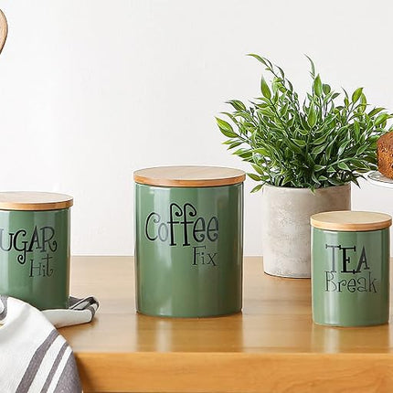DII Kitchen Accessories Retro Collection, Ceramics, Canister Set, Artichoke, 3 Piece