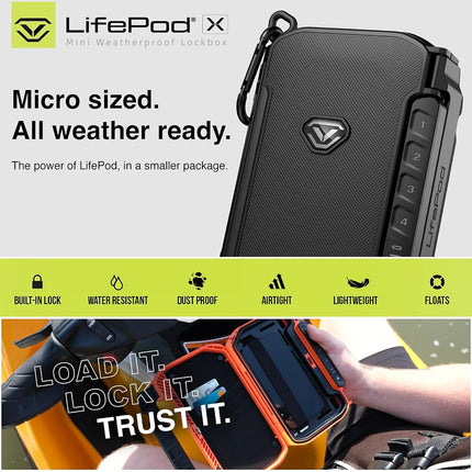 VAULTEK LifePod X Micro Weatherproof Electronic Lockbox Secure Travel Case Rugged Mini Portable Case with Backlit Keypad (Covert Black), Varies on Style