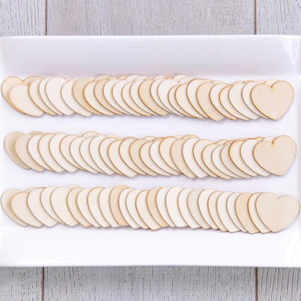 Kate Aspen 22103WD Unifinished Wood Hearts for Guest Book Alternative, Wooden Shapes for Crafts Guestbook, Brown