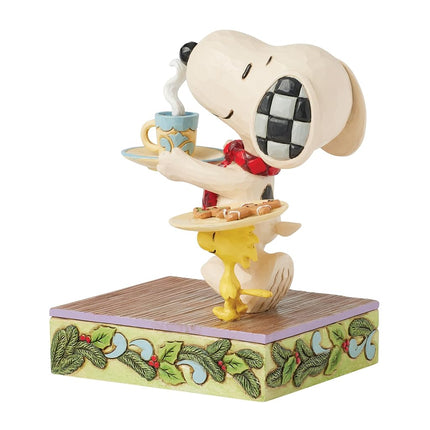 Enesco Peanuts by Jim Shore Snoopy and Woodstock with Cookies for Santa Figurine, 5 Inch, Multicolor