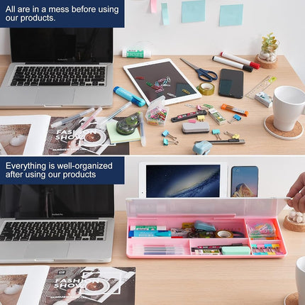 TSJ Office Desktop Whiteboard Dry-Erase-Board - Computer Keyboard Stand White Board Surface Pad with Drawer, Desk Organizers with Accessories for Office, Home, School Supplies
