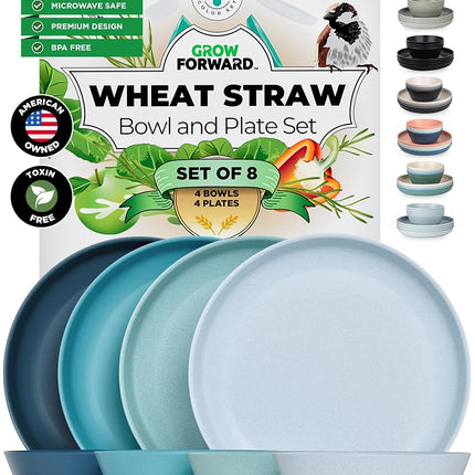 Grow Forward Premium Wheat Straw Plates and Bowls 