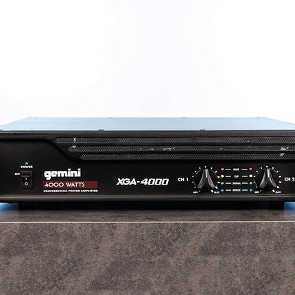 Gemini Sound XGA-4000 Class AB 2X 350W Pro-Grade DJ Amplifier - Rack Mount Powered Mixer Amplifier for Live Sound, Ideal for Mobile Rigs & Venue Setups