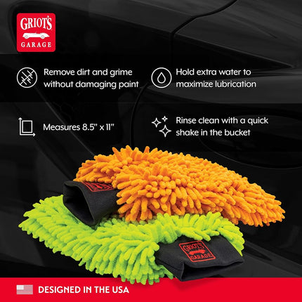 Griot's Garage 10268 Micro Fiber Wash Mitt - Set of 2