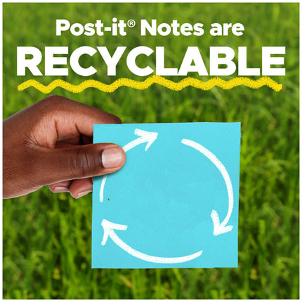 Cubes de notes ultra-adhésives, 90 feuilles/bloc, 3"x3", 5 blocs/paquet, couleurs électriques assorties, vendus par paquet de 1