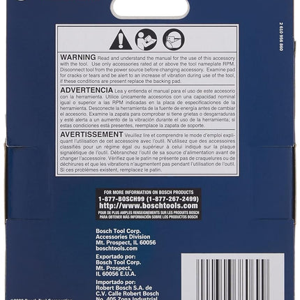 Bosch RS035 Hard Hook-&-Loop Sander Backing Pad, Black