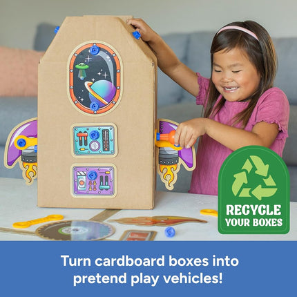 Learning Resources Boxineers Cardboard Vehicles - Creative Craft Supplies for Kids Projects, Cardboard Tools for Kids, DIY Fine Motor Activities, Kids Crafts and STEM Construction Kits