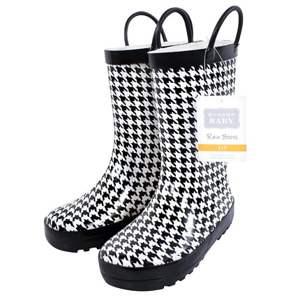 Hudson Baby Unisex-Child Rain Boot, Houndstooth, 11 Toddler