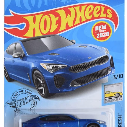Hot Wheels 2019 Kia Stinger GT, [Blue] 198/250 Factory Fresh 3/10